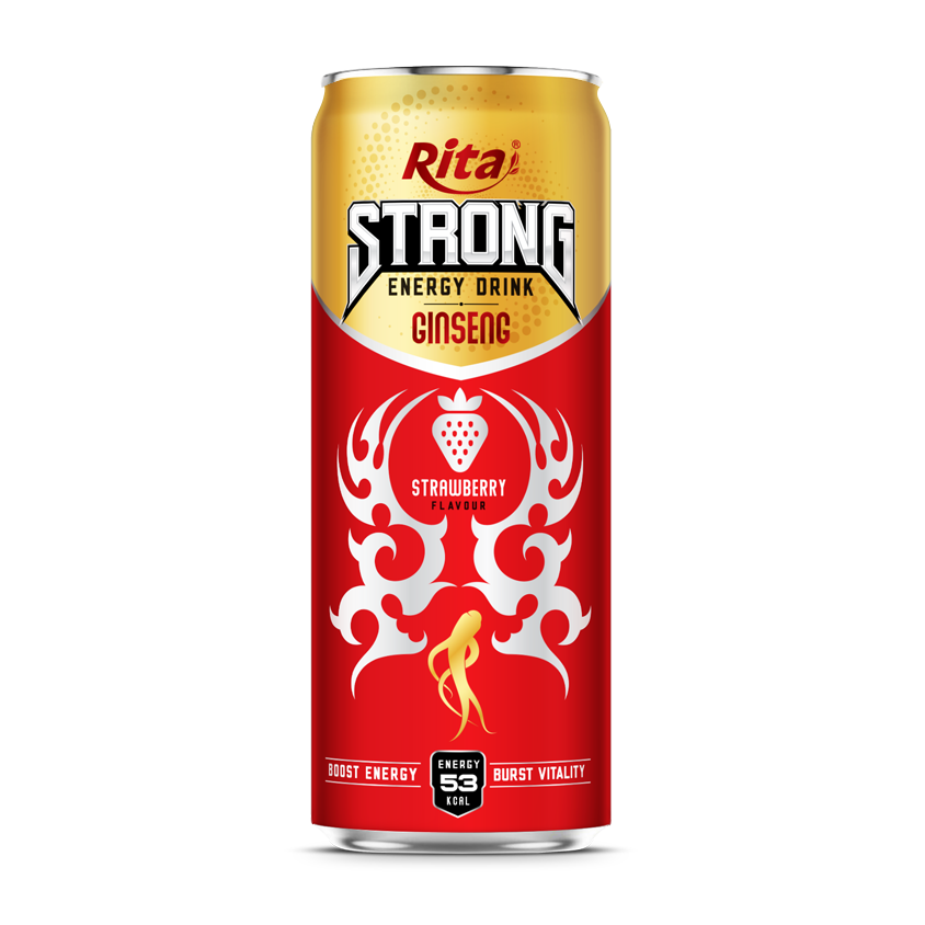 Rita Strong Energy Drink Ginseng Strawberry Flavor 320mL Can